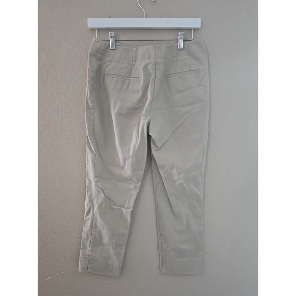 Chico's Tan Straight Leg Mid Rise Career Casual Cropped Pants Womans Size 4 - Picture 2 of 4